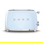 Smeg TSF01PBEU Tostador de 2 Rebanadas, Color Azul Pastel y Acero Inoxidable, 950 W, 6 Niveles de Tostado, Función Descongelar y Recalentar
