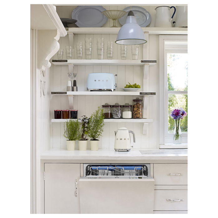 Smeg TSF01PBEU Tostador de 2 Rebanadas, Color Azul Pastel y Acero Inoxidable, 950 W, 6 Niveles de Tostado, Función Descongelar y Recalentar