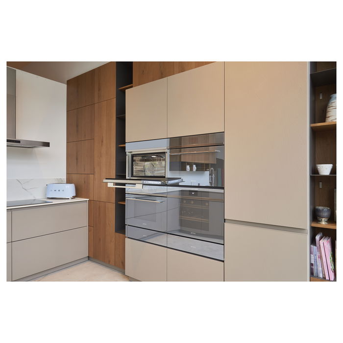 Smeg TSF02PBEU Tostador de 4 Rebanadas, Azul Pastel, Acero Inoxidable, 1500 W, 6 Niveles de Tostado, Función Descongelar y Recalentar