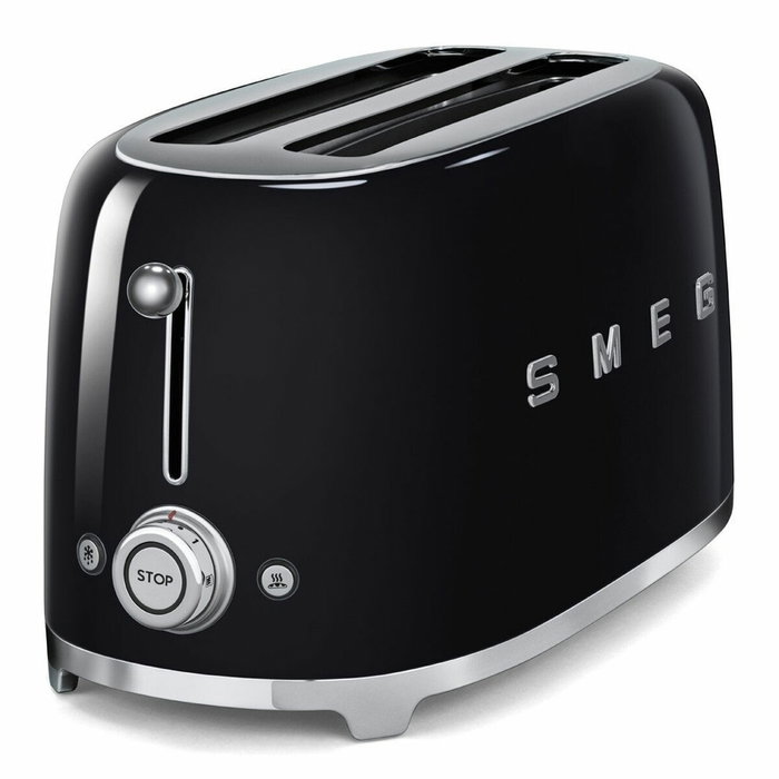 Smeg TSF02BLEU Tostadora de 2 ranuras largas, Negro Smeg TSF02BLEU Tostadora de 2 ranuras largas, Negro