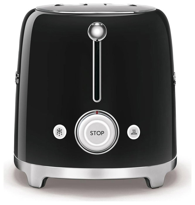 Smeg TSF02BLEU Tostadora de 2 ranuras largas, Negro Smeg TSF02BLEU Tostadora de 2 ranuras largas, Negro
