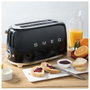 Smeg TSF02BLEU Tostadora de 2 ranuras largas, Negro