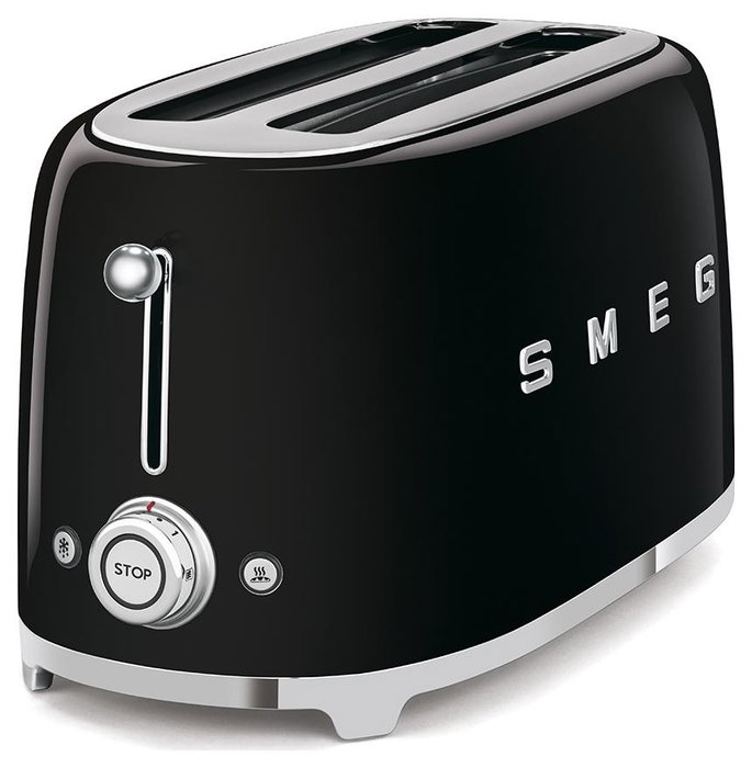 Smeg TSF02BLEU Tostadora de 2 ranuras largas, Negro Smeg TSF02BLEU Tostadora de 2 ranuras largas, Negro