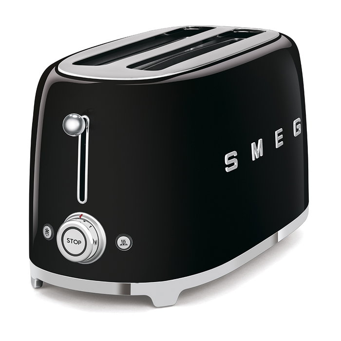 Smeg TSF02BLEU Tostadora de 2 ranuras largas, Negro Smeg TSF02BLEU Tostadora de 2 ranuras largas, Negro