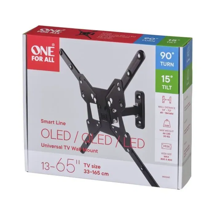 One For All WM2441 Soporte de Pared para TV Giratorio e Inclinable de 33 a 140 cm (13-55 Pulgadas)