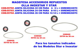 MAGEFESA Junta de silicona para olla Star/Inoxstar 22cm (4-6L) inevitable