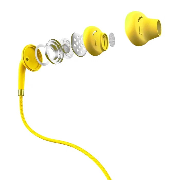 Energy Sistem Style 2+ Auriculares Alámbricos Intraurales con Micrófono, Botón Multifunción y Tecnología Deep Bass para Llamadas y Música - Color Amarillo (Vanilla)