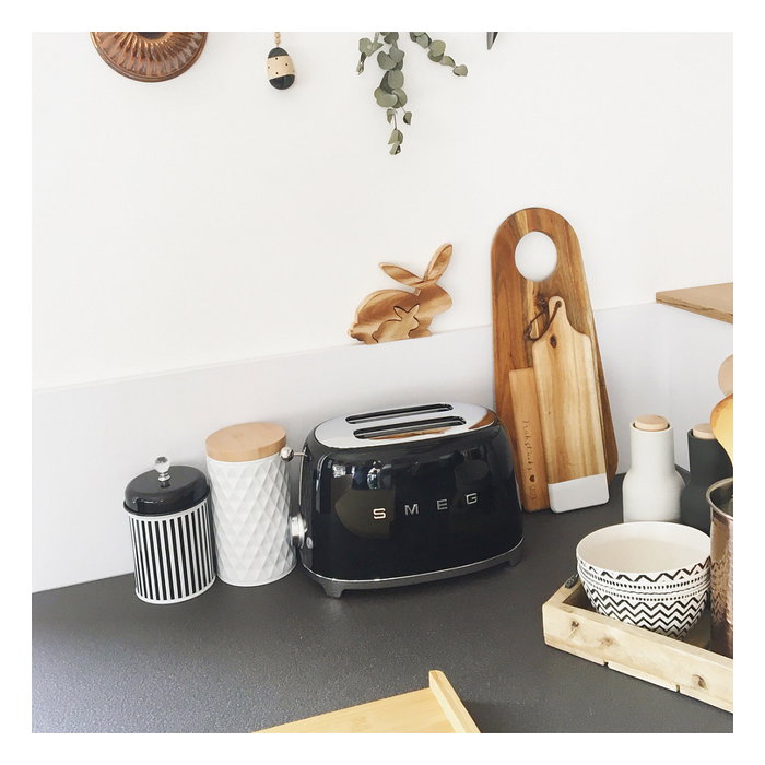 Smeg TSF01BLEU Tostador 2 Ranuras 50s Style Negro Brillante Compacto