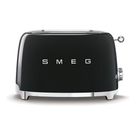 Smeg TSF01BLEU Tostador 2 Ranuras 50s Style Negro Brillante Compacto