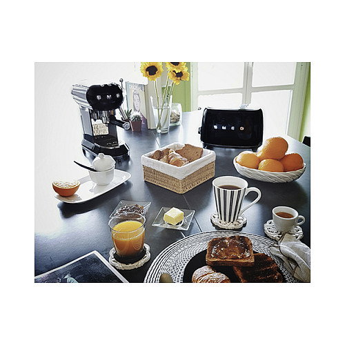 Smeg TSF01BLEU Tostador 2 Ranuras 50s Style Negro Brillante Compacto