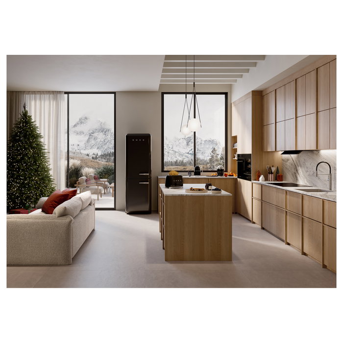 Smeg TSF01BLEU Tostador 2 Ranuras 50s Style Negro Brillante Compacto