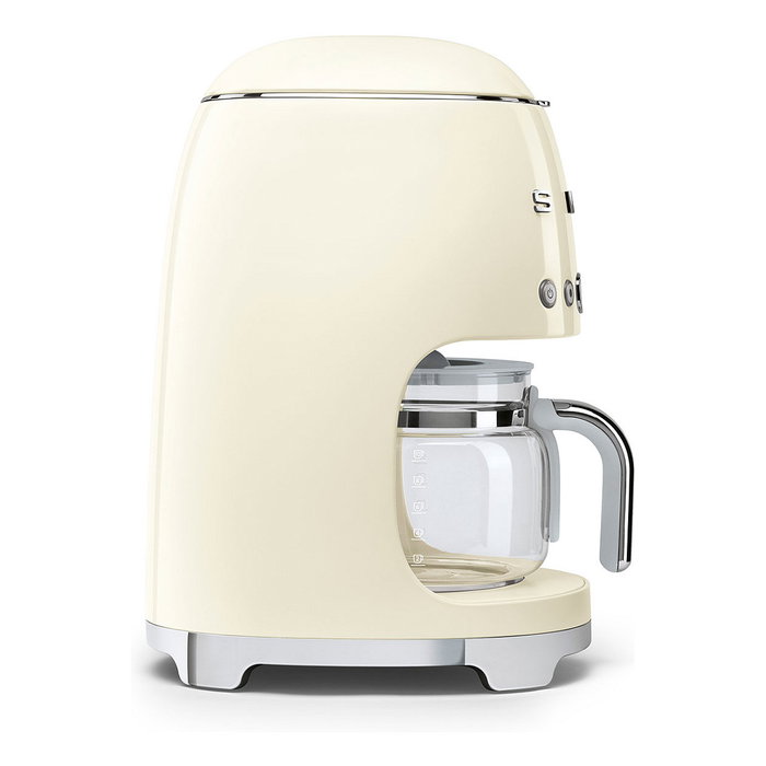 SMEG DCF02CREU Cafetera de filtro 50s Style 1.4L (10 tazas), 1050W, para café molido, programable, color crema