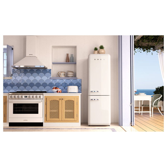 SMEG TSF01WHEU Toaster de 2 Rebanadas, Blanco, Acero Inoxidable, Control por Botones con 6 Niveles, Función Descongelar y Recuperar Calor, 950W SMEG TSF01WHEU Toaster de 2 Rebanadas, Blanco, Acero Inoxidable, Control por Botones con 6 Niveles, Función Descongelar y Recuperar Calor, 950W