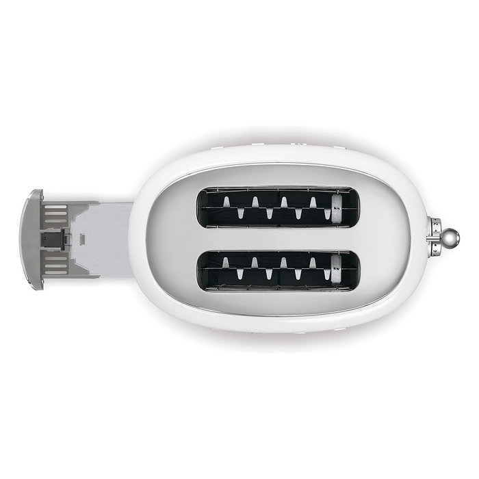 SMEG TSF01WHEU Toaster de 2 Rebanadas, Blanco, Acero Inoxidable, Control por Botones con 6 Niveles, Función Descongelar y Recuperar Calor, 950W SMEG TSF01WHEU Toaster de 2 Rebanadas, Blanco, Acero Inoxidable, Control por Botones con 6 Niveles, Función Descongelar y Recuperar Calor, 950W