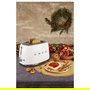 SMEG TSF01WHEU Toaster de 2 Rebanadas, Blanco, Acero Inoxidable, Control por Botones con 6 Niveles, Función Descongelar y Recuperar Calor, 950W