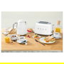 SMEG TSF01WHEU Toaster de 2 Rebanadas, Blanco, Acero Inoxidable, Control por Botones con 6 Niveles, Función Descongelar y Recuperar Calor, 950W