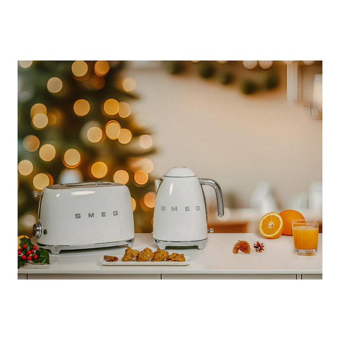 SMEG TSF01WHEU Toaster de 2 Rebanadas, Blanco, Acero Inoxidable, Control por Botones con 6 Niveles, Función Descongelar y Recuperar Calor, 950W SMEG TSF01WHEU Toaster de 2 Rebanadas, Blanco, Acero Inoxidable, Control por Botones con 6 Niveles, Función Descongelar y Recuperar Calor, 950W