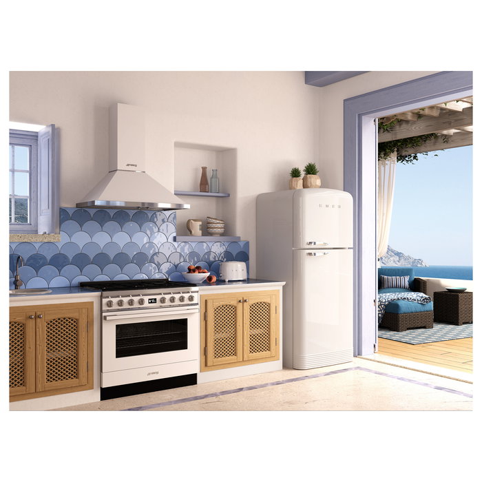 SMEG TSF01WHEU Toaster de 2 Rebanadas, Blanco, Acero Inoxidable, Control por Botones con 6 Niveles, Función Descongelar y Recuperar Calor, 950W SMEG TSF01WHEU Toaster de 2 Rebanadas, Blanco, Acero Inoxidable, Control por Botones con 6 Niveles, Función Descongelar y Recuperar Calor, 950W