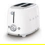 SMEG TSF01WHEU Toaster de 2 Rebanadas, Blanco, Acero Inoxidable, Control por Botones con 6 Niveles, Función Descongelar y Recuperar Calor, 950W
