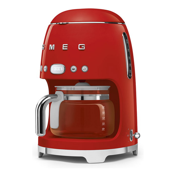 SMEG DCF02RDEU Cafetera de Filtro 50s Style, 1.4 L, 10 Tazas, 1050 W, Rojo