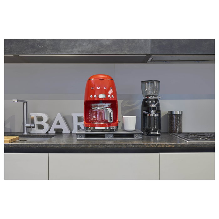 SMEG DCF02RDEU Cafetera de Filtro 50s Style, 1.4 L, 10 Tazas, 1050 W, Rojo