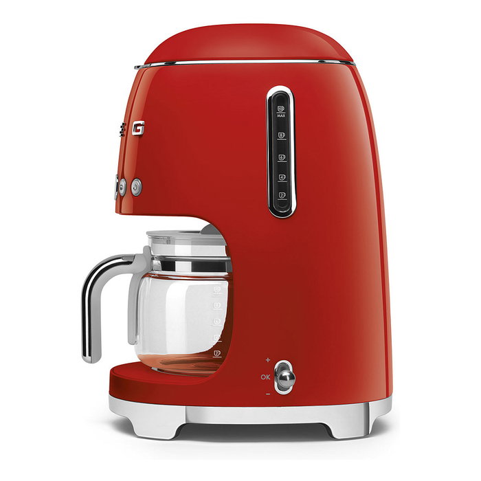 SMEG DCF02RDEU Cafetera de Filtro 50s Style, 1.4 L, 10 Tazas, 1050 W, Rojo