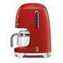 SMEG DCF02RDEU Cafetera de Filtro 50s Style, 1.4 L, 10 Tazas, 1050 W, Rojo