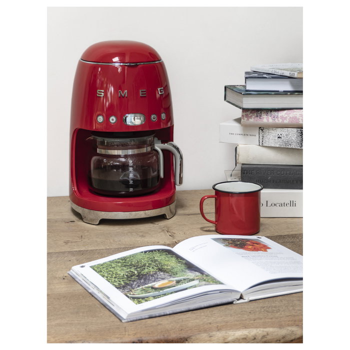 SMEG DCF02RDEU Cafetera de Filtro 50s Style, 1.4 L, 10 Tazas, 1050 W, Rojo