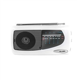 Elbe RF-52-SOB Radio Portátil Blanca AM/FM con Altavoz Integrado para Sobremesa, Fácil Uso y Diseño Elegante