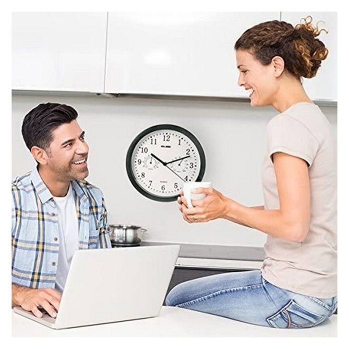 Elbe RP-1005-N Reloj de Pared con Temperatura y Humedad Negro Elbe RP-1005-N Reloj de Pared con Temperatura y Humedad Negro