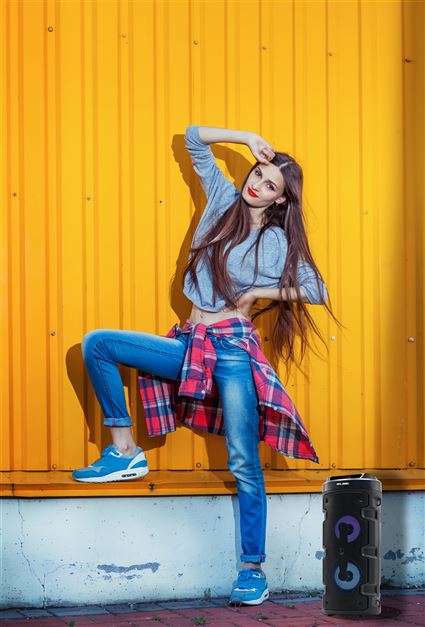 Elbe ALT-88-TWS Altavoz Bluetooth Karaoke Portátil LED 10W con Micrófono, SD, USB y FM