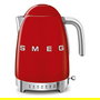 SMEG KLF04RDEU Hervidor de Agua 1.7 Litros 2400W Rojo Estilo Años 50 con 7 Temperaturas y Base Giratoria 360 grados