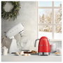SMEG KLF04RDEU Hervidor de Agua 1.7 Litros 2400W Rojo Estilo Años 50 con 7 Temperaturas y Base Giratoria 360 grados