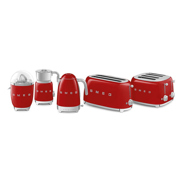 SMEG KLF04RDEU Hervidor de Agua 1.7 Litros 2400W Rojo Estilo Años 50 con 7 Temperaturas y Base Giratoria 360 grados