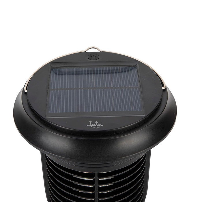 Jata Hogar Atrapamoscas y Lámpara Solar para Interior y Exterior, 5W, UV, Área 40 m², Recargable USB, IPX4, Ø16.5x21.5 cm