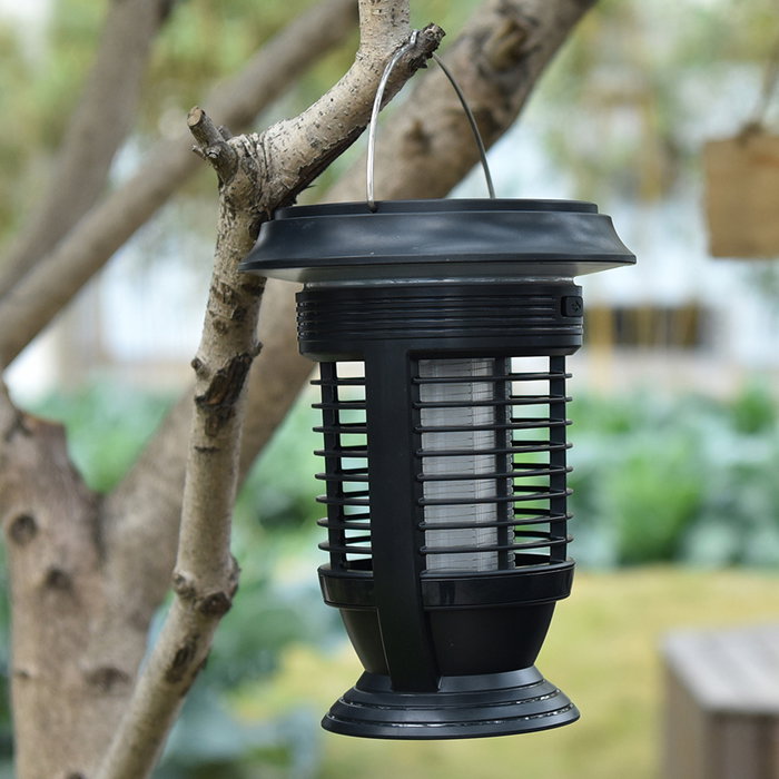 Jata Hogar Atrapa mosquitos con lámpara solar de 5W para interior/exterior