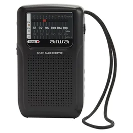 Aiwa RS-33 Radio Portátil Analógica AM FM con Salida Auriculares 3.5 mm Negro - Incluye Auriculares, Funda y Pilas