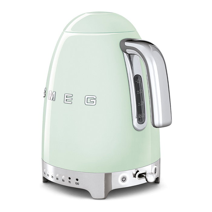 Smeg KLF04PGEU Hervidor de Agua Retro 50s Estilo Pastel Verde, 1.7L, 2400W, 7 Temperaturas, Base Giratoria, Filtro Antical Smeg KLF04PGEU Hervidor de Agua Retro 50s Estilo Pastel Verde, 1.7L, 2400W, 7 Temperaturas, Base Giratoria, Filtro Antical