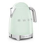 Smeg KLF04PGEU Hervidor de Agua Retro 50s Estilo Pastel Verde, 1.7L, 2400W, 7 Temperaturas, Base Giratoria, Filtro Antical