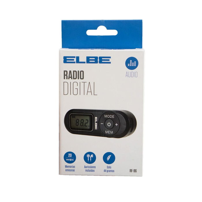 Elbe RF-96 Radio Digital FM Portátil Negra