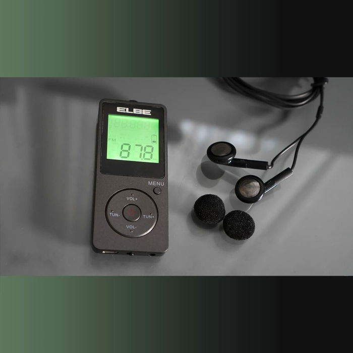Elbe RF-95 Radio Digital AM/FM Deportiva con Podómetro y Auriculares Incluidos