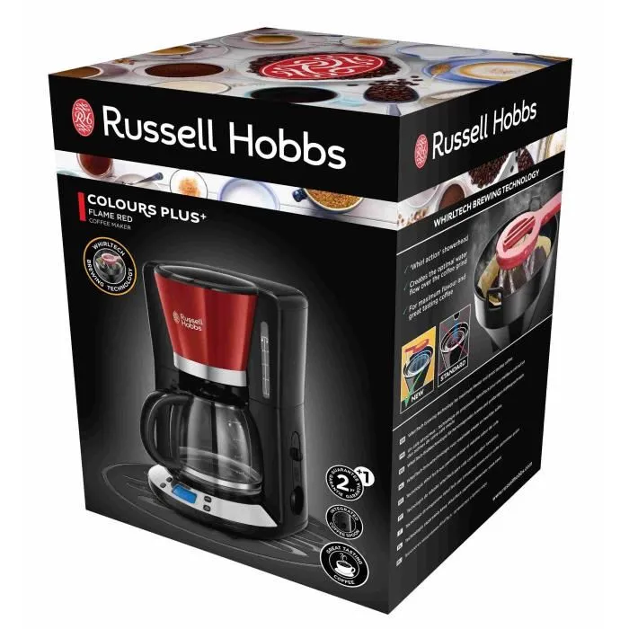 Russell Hobbs 24031-56 Cafetera programable Colors Plus WhirlTech 15 tazas 1100W Rojo