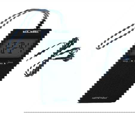 Elbe Radio Digital Portátil RF-94 AM/FM con Gran Display y Auriculares Incluidos