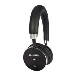 Aiwa HSTBTN-800BK Auriculares Inalámbricos Bluetooth con Cancelación Activa de Ruido ANC (hasta 18dB) y Hyperbass, Función Manos Libres, Almohadillas Supraaurales, Negro