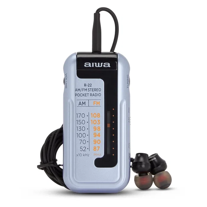 Aiwa R-22SL Radio Portátil Analógica AM/FM Hyperbass Plata Aiwa R-22SL Radio Portátil Analógica AM/FM Hyperbass Plata