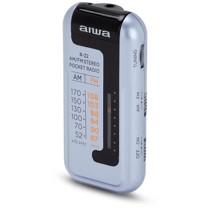 Aiwa R-22SL Radio Portátil Analógica AM/FM Hyperbass Plata Aiwa R-22SL Radio Portátil Analógica AM/FM Hyperbass Plata