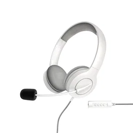 Energy Sistem Auriculares Diadema con Micrófono Boom Retráctil para PC y Oficina - Blanco - Modelo 452156 - Cable USB Tipo A y Mini Jack 3.5 mm - Compatible con Windows y Mac