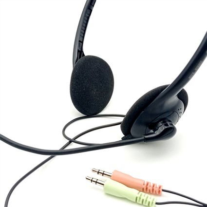 Elbe AU-660-MIC Auriculares Teletrabajo con Micrófono para Oficina y Hogar, Ligeros y Confortables, con Reducción de Ruido
