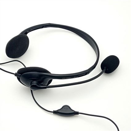 Elbe AU-660-MIC Auriculares Teletrabajo con Micrófono para Oficina y Hogar, Ligeros y Confortables, con Reducción de Ruido