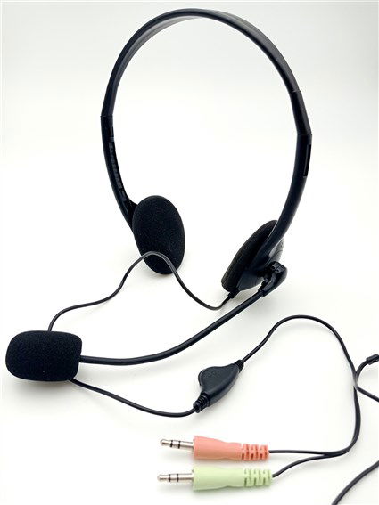 Elbe AU-660-MIC Auriculares Teletrabajo con Micrófono para Oficina y Hogar, Ligeros y Confortables, con Reducción de Ruido